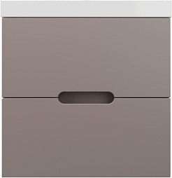 Style Line Тумба с раковиной Матис 60 подвесная тауп темный – фотография-1